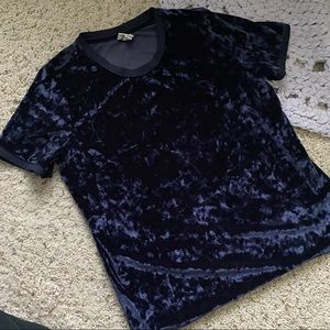 a New Day Crushed Velvet Tee; Deep Navy; EUC, Size M